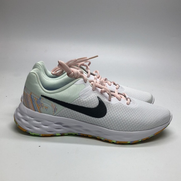Women’s Nike Revolution 6 NN PRM White/Black/Multi colored DO9475-100 USED SZ 8 - Picture 2 of 11
